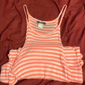 Long sun dress pink and white. Worn